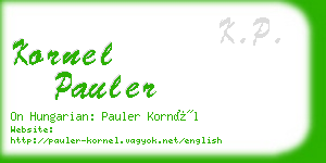 kornel pauler business card